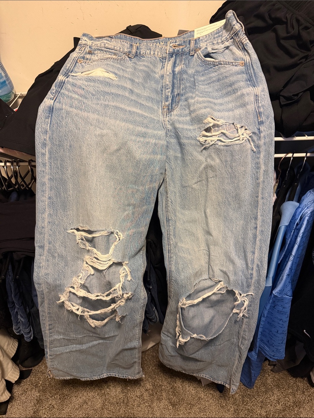 American eagle dreamy drape super high-rise baggy wide leg women’s denim